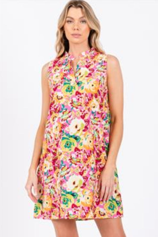 Sleeveless Floral Dress