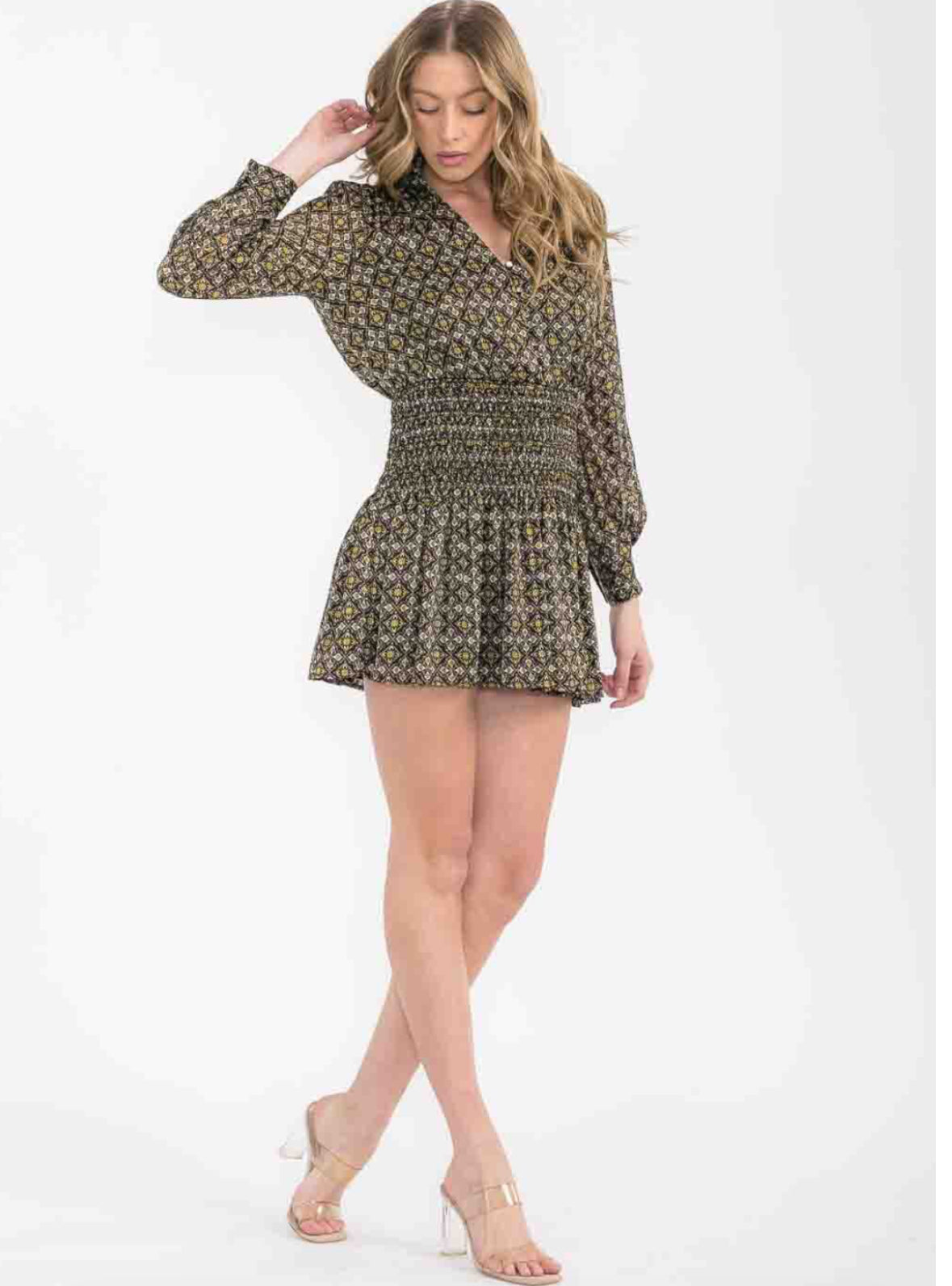 Smocked Waist Printed Dress