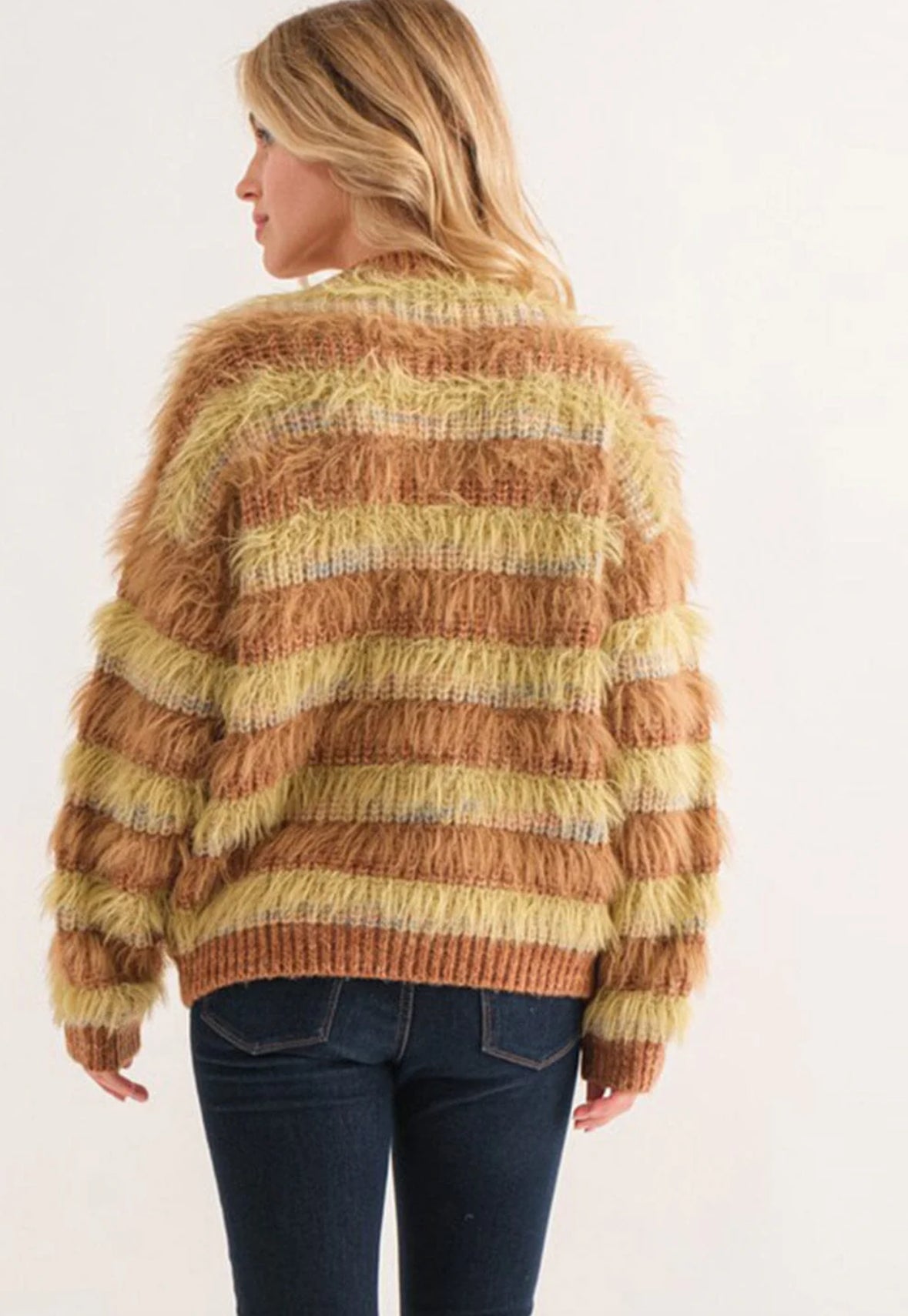 Retro Striped Eyelash Sweater