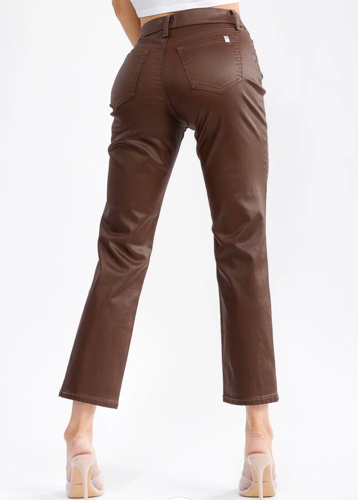Coated Espresso Cropped Jean