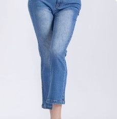 Cropped Medium Wash Denim