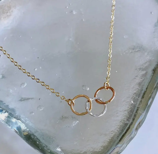 Triple Metal Circle Necklace