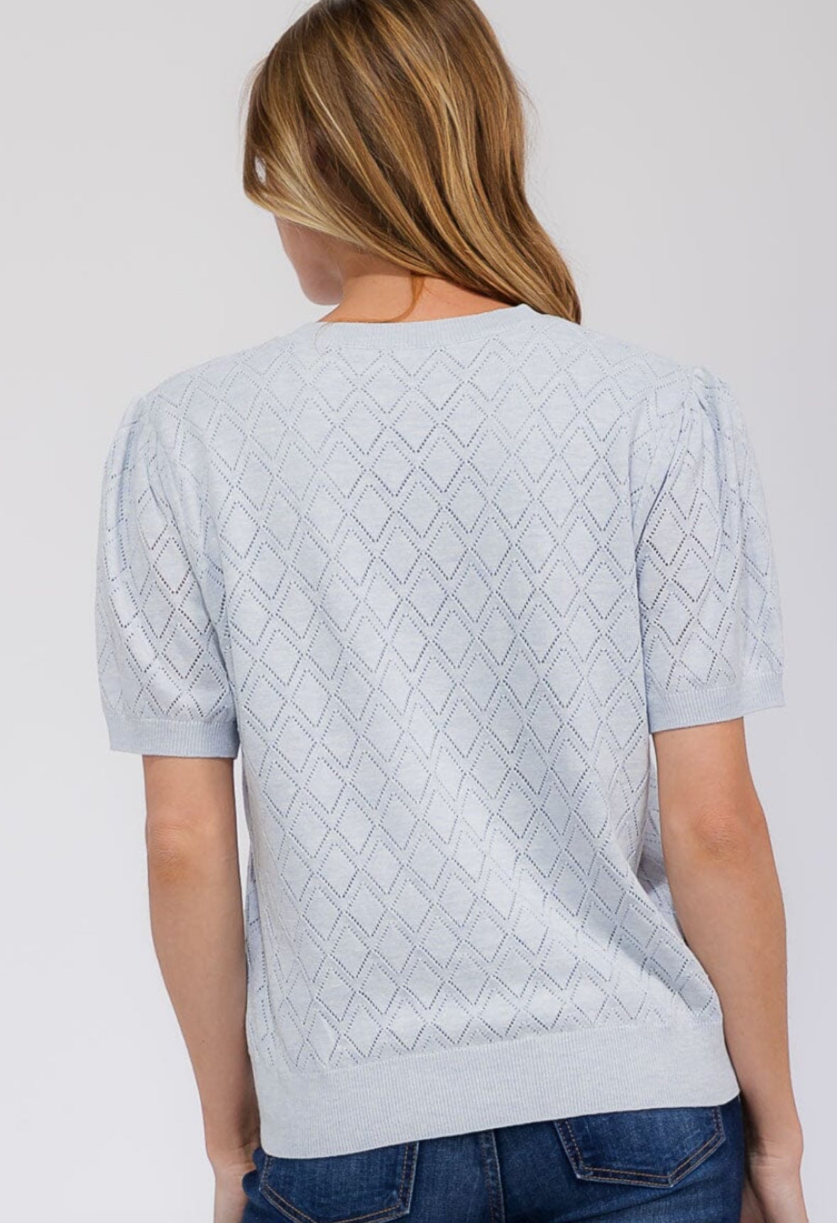 Ice Blue Diamond Detail Top