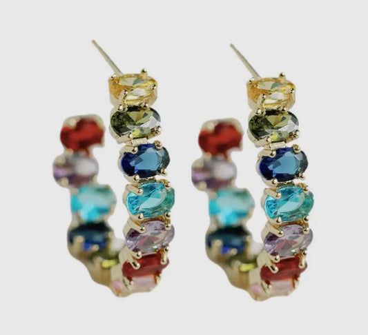 Rainbow Jeweled Hoop
