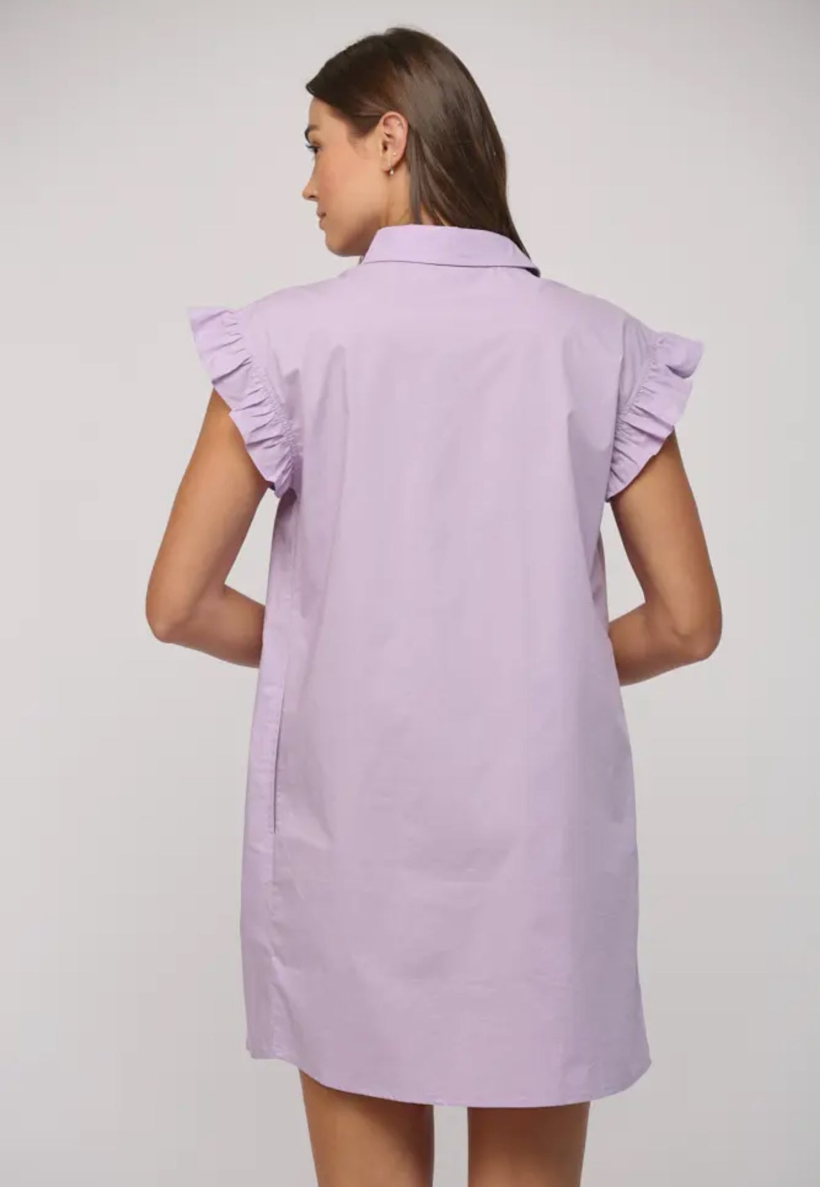 Lavender Flutter Shirt Dress