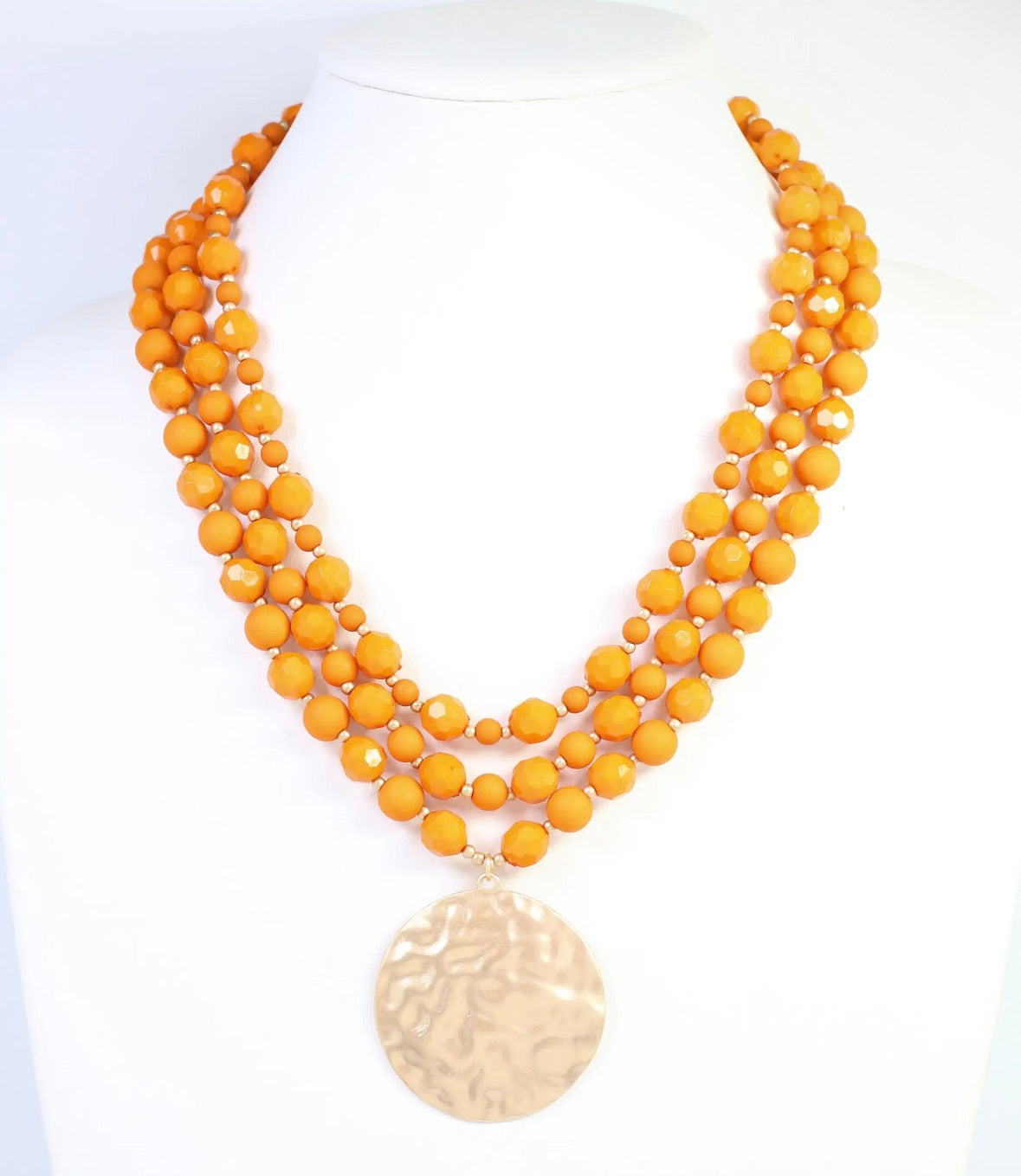 Abbott Orange Pendant Necklace