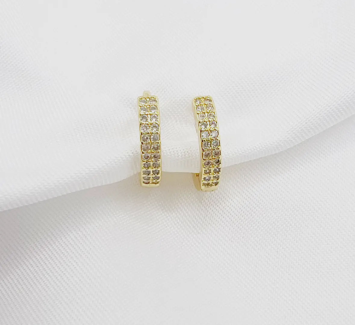 Sparkle Pave Huggie Hoops