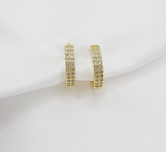 Sparkle Pave Huggie Hoops