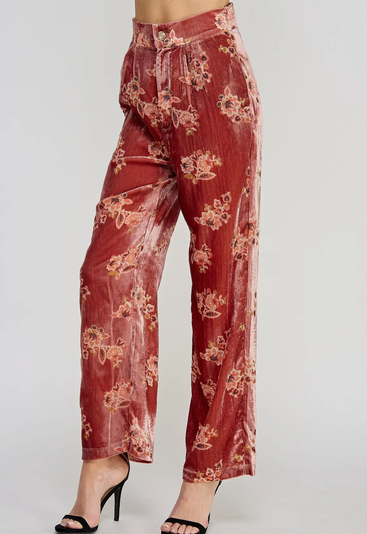 Velvet Floral Trousers