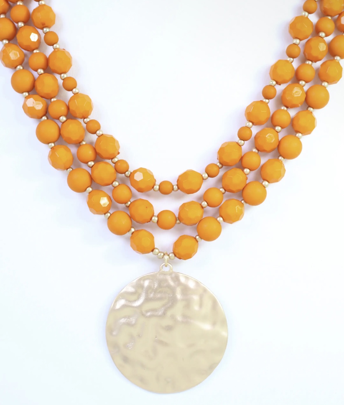 Abbott Orange Pendant Necklace
