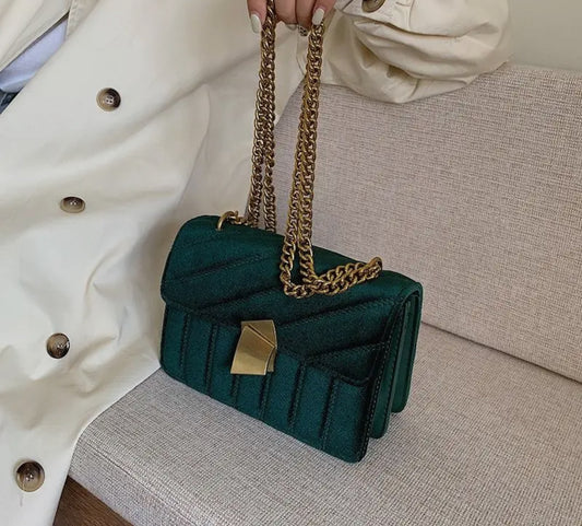 Emerald Velvet Clutch