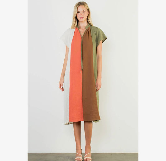 Colorblock Midi Dress