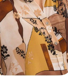 Neutral Geo Button Up