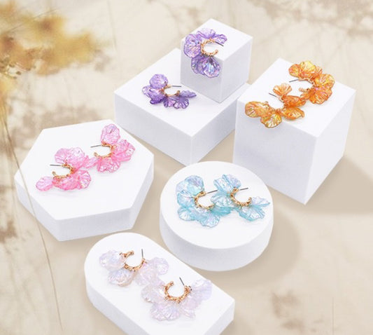 Acrylic Petal Stud Earrings