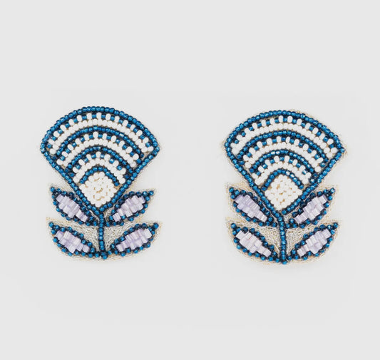 Block Print Flower Earrings