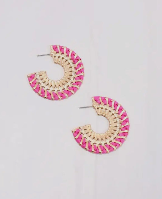 Hot Pink Woven Hoop