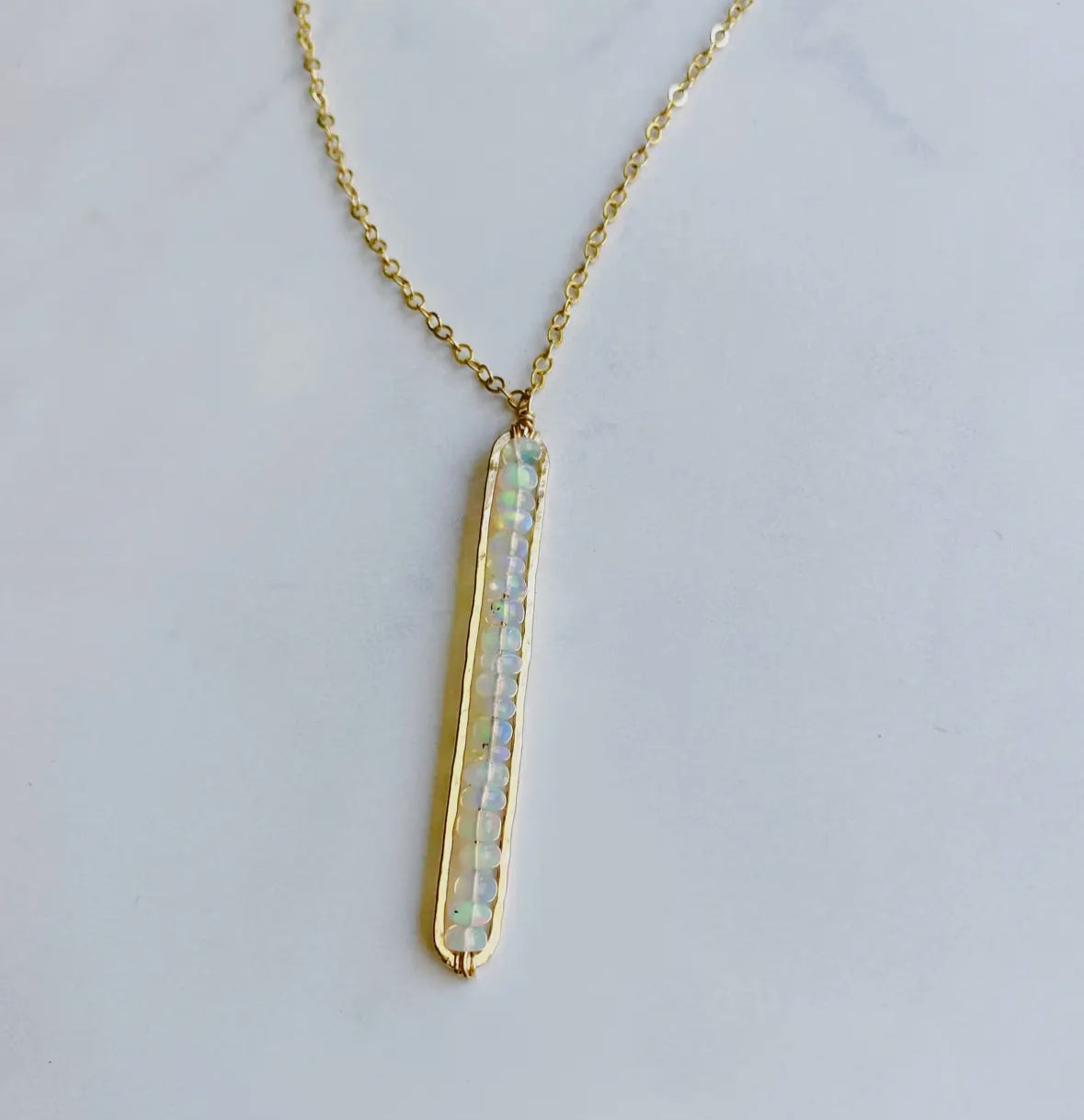 Opal Bar Necklace