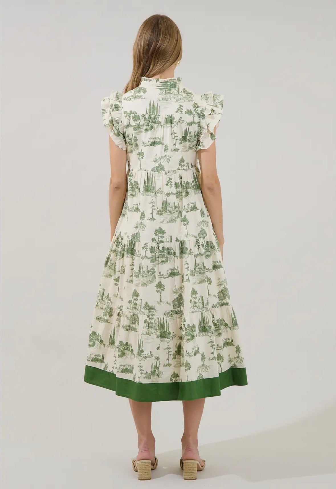 Mirna Lune Town Toil Midi Dress