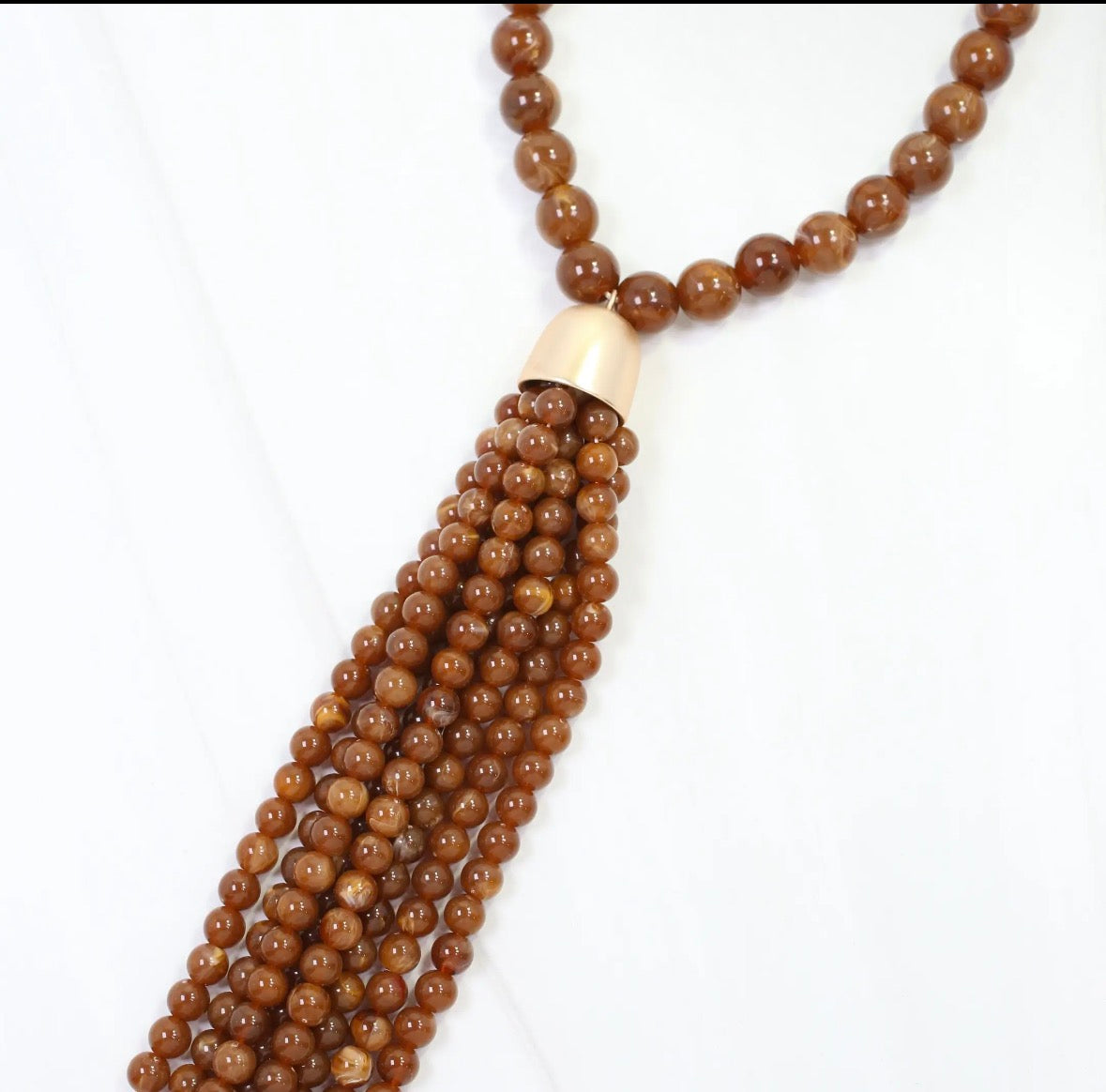 Mila Beaded Tassel Necklace