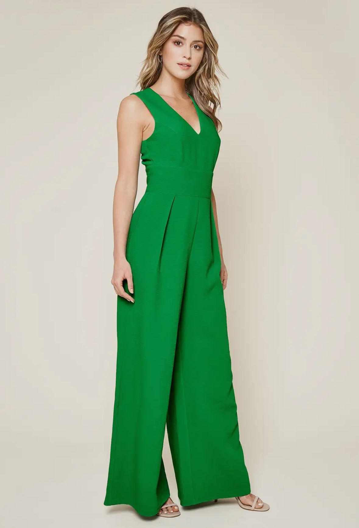 Kelly Green Klara Wide Leg Jumpsuit