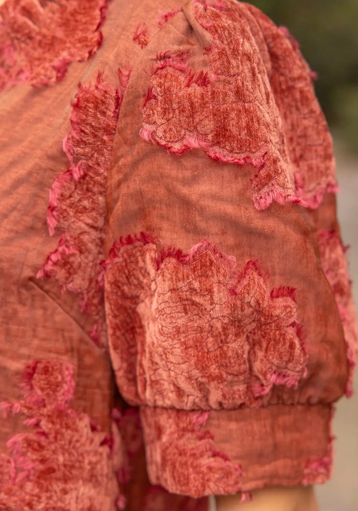 Rust Burnout Velvet Top