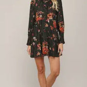 Lurex Floral Print Mini Dress