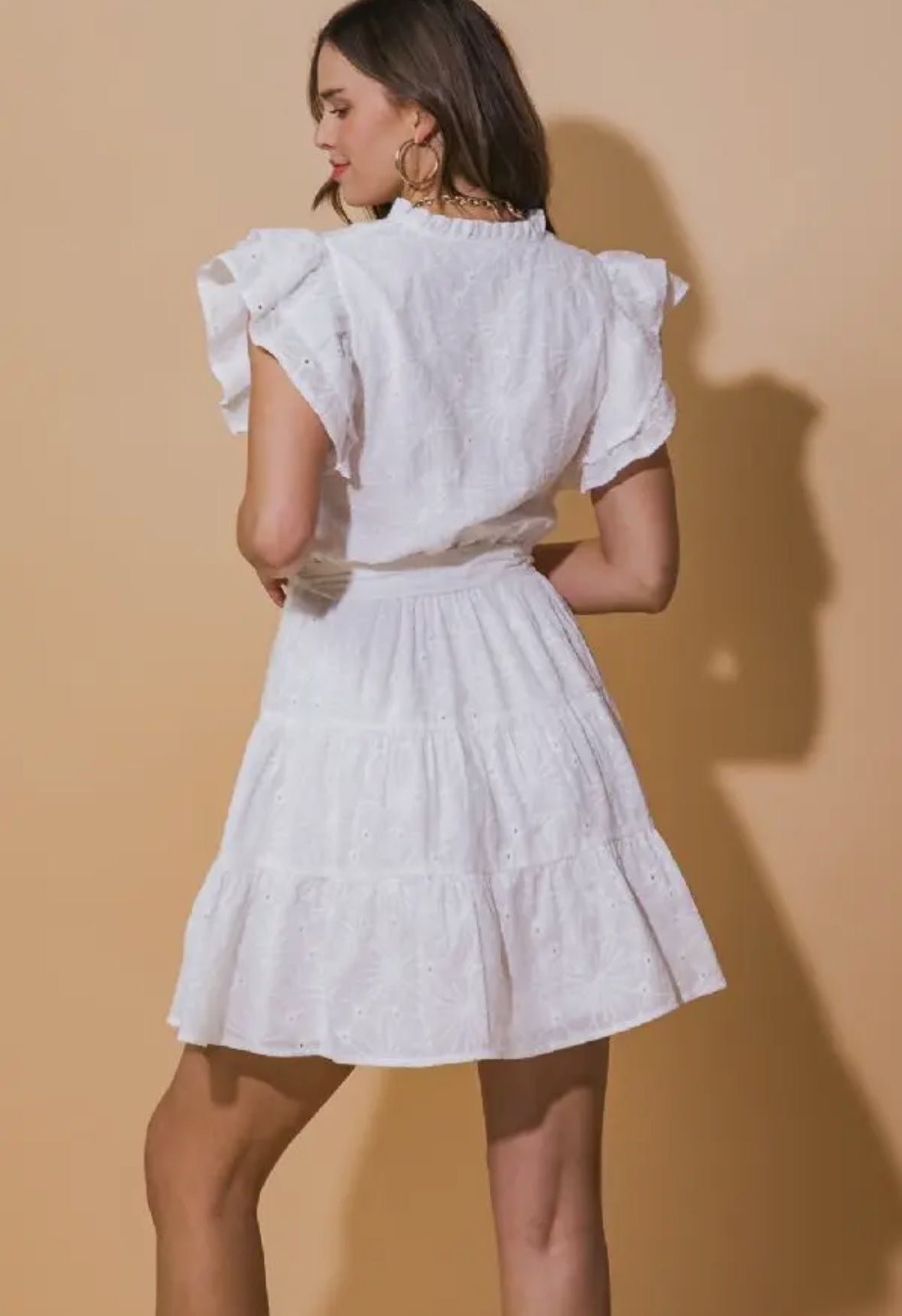 White Woven Mini Dress