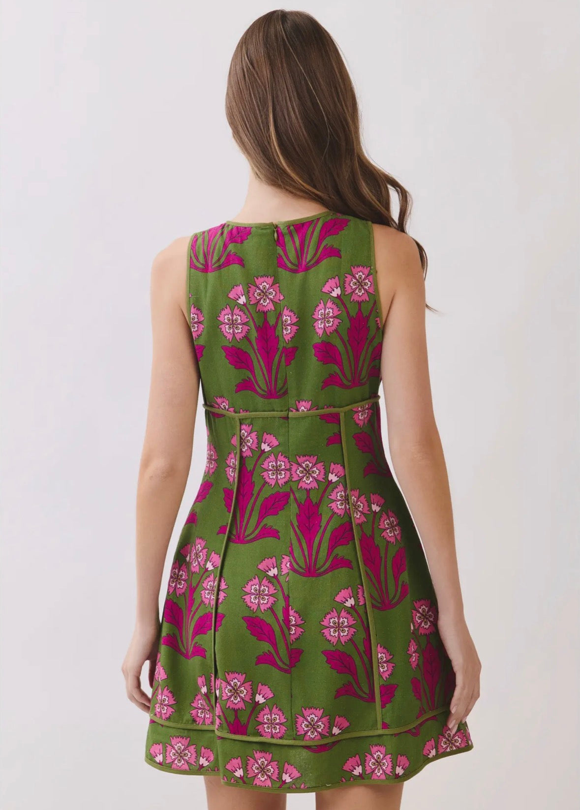 Retro Floral Print Mini Dress