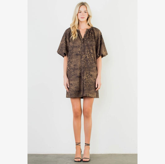 Puff Sleeve Leopard Dress