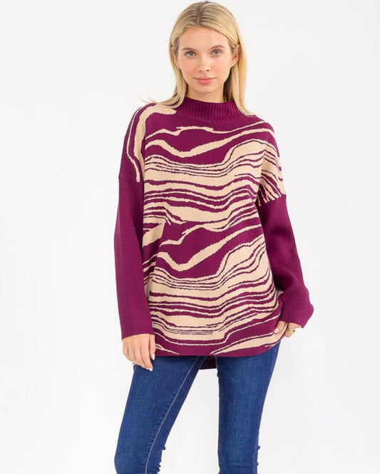 Plum Perfect Mock Neck Sweater