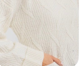 Cream Mock Neck Sweater