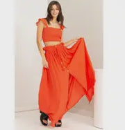 Orange Babe Drawstring Skirt