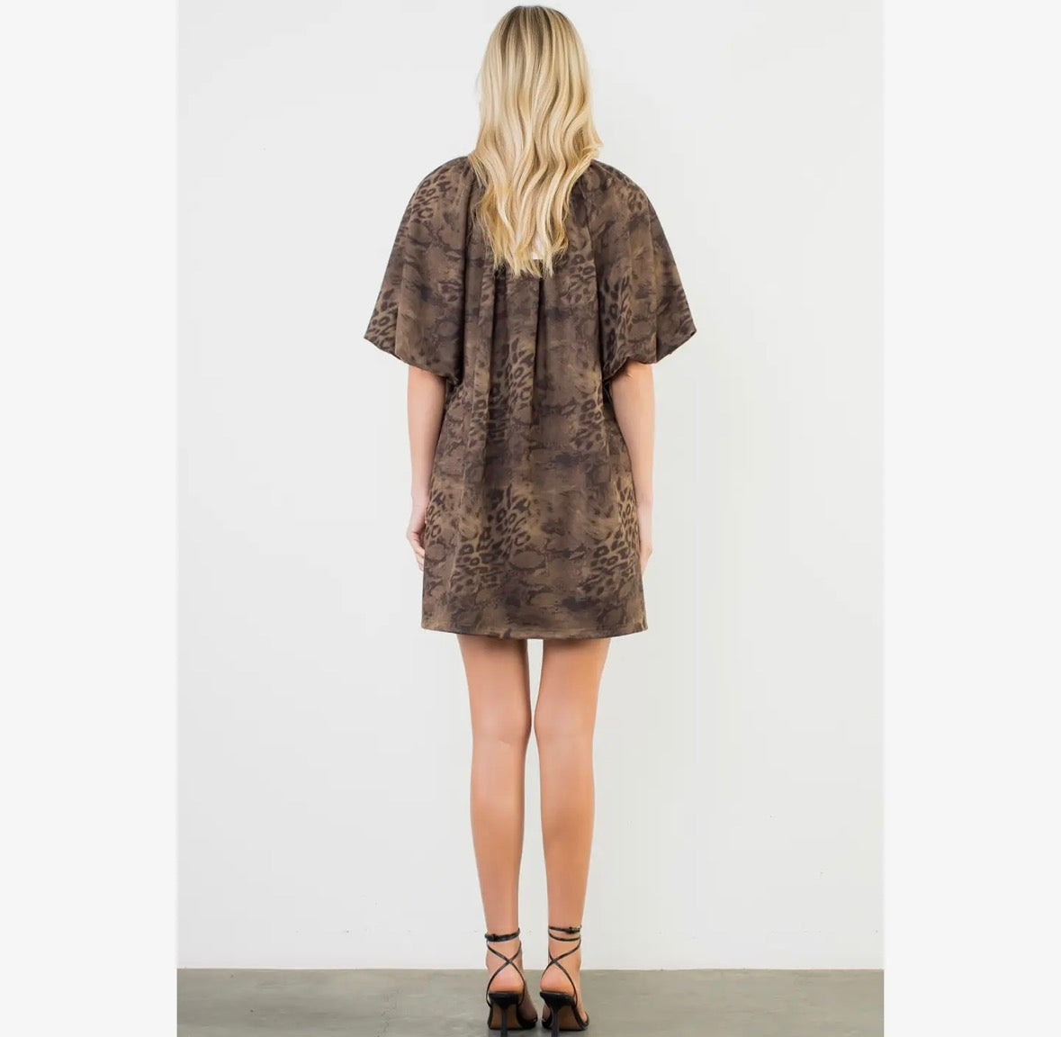 Puff Sleeve Leopard Dress