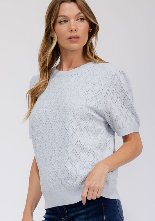 Ice Blue Diamond Detail Top