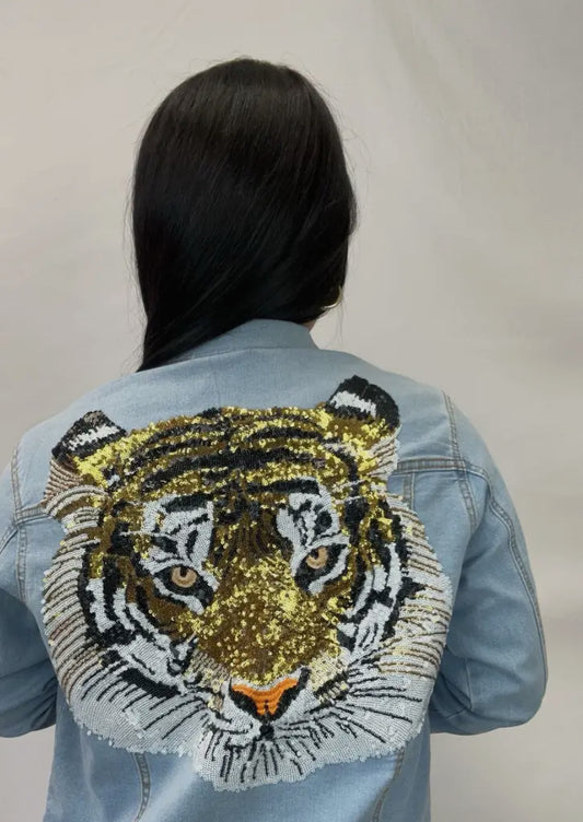Golden Rour Denim Tiger Jacket