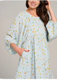 Gauzy Baby Blue Pocket Dress