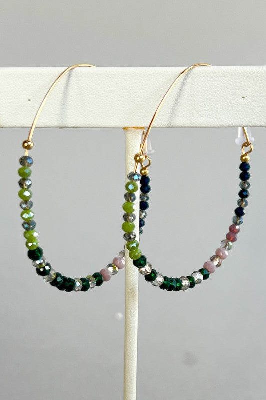 Luisa Oak Green Bead Earrings