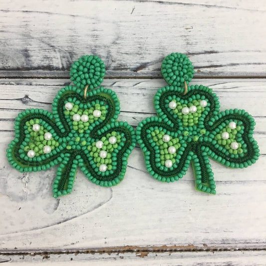 Shamrock Beaded Earrings