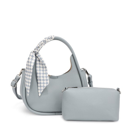 Gingham Gray Bucket Bag