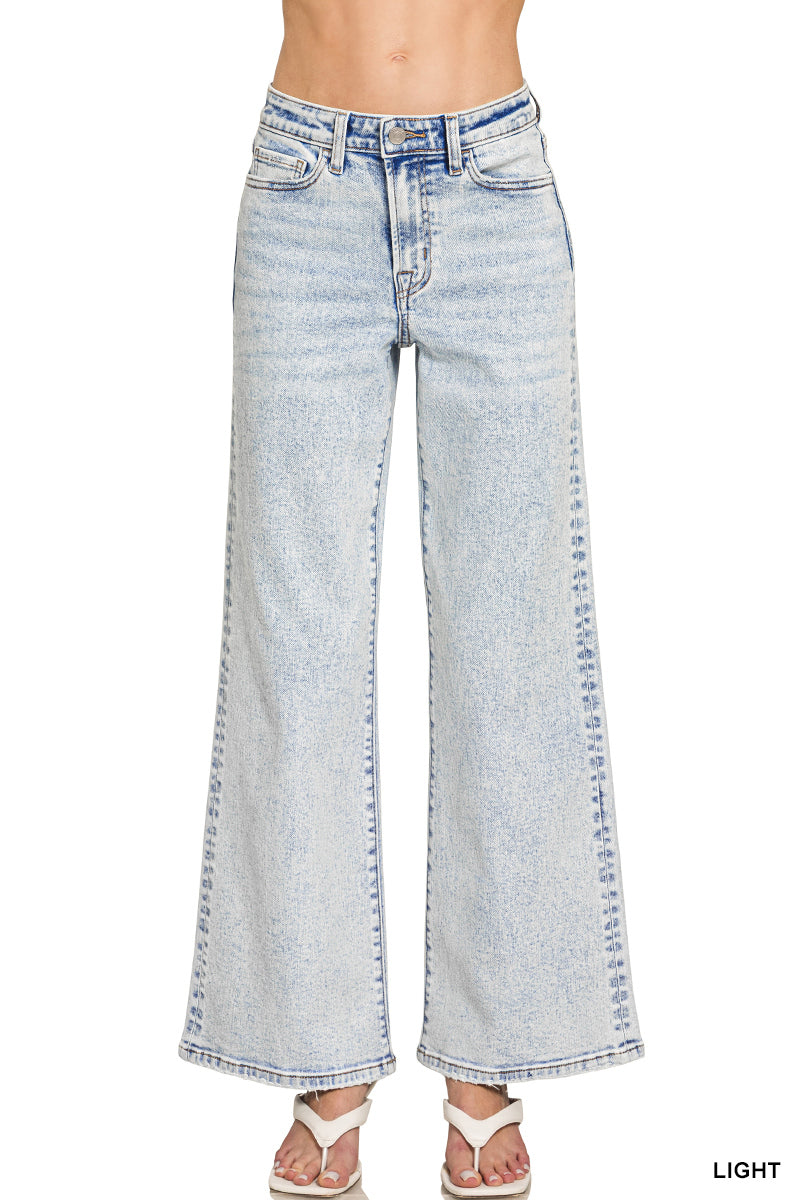 Washed Wide Leg Pants