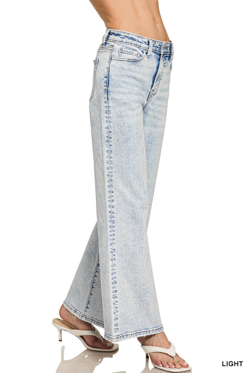 Washed Wide Leg Pants