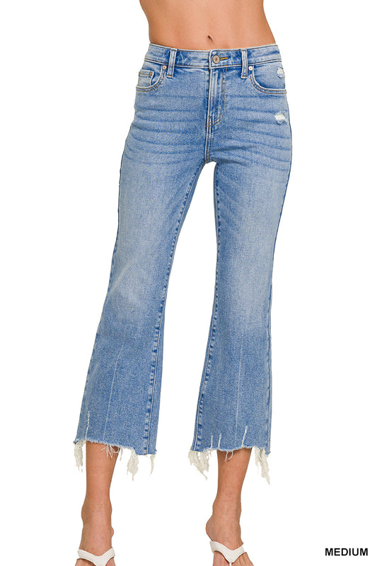 Kick Crop Flared Denim Pants