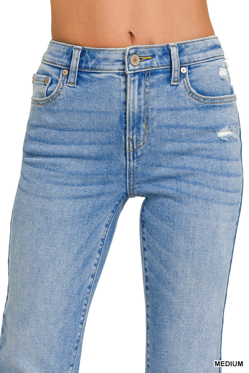 Kick Crop Flared Denim Pants