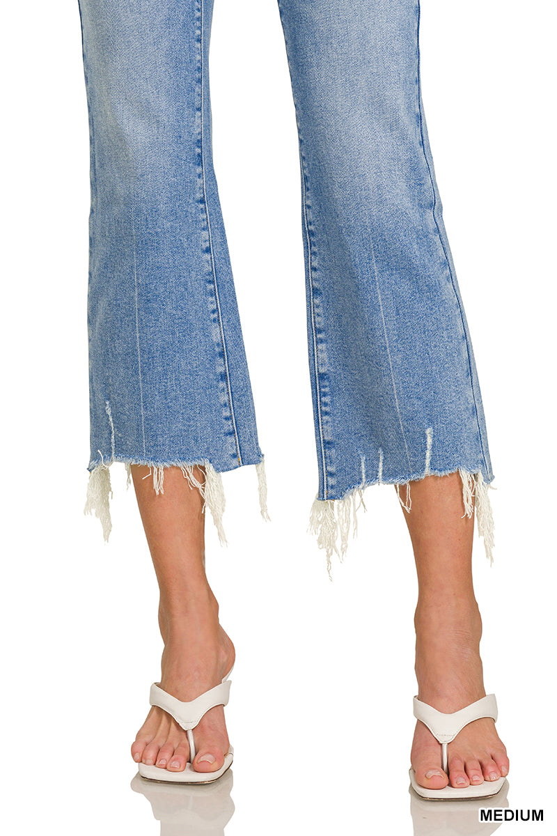 Kick Crop Flared Denim Pants