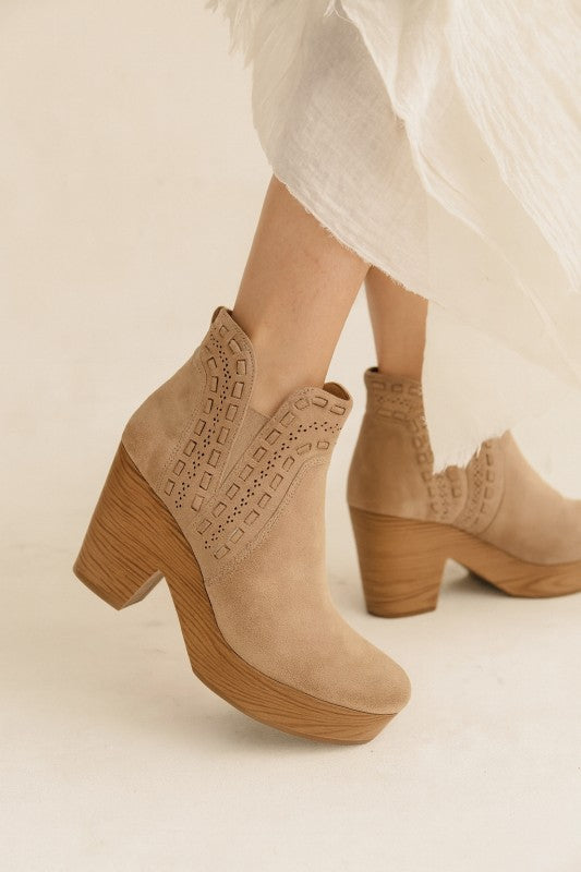 Wooden Clog Chelsea Bootie