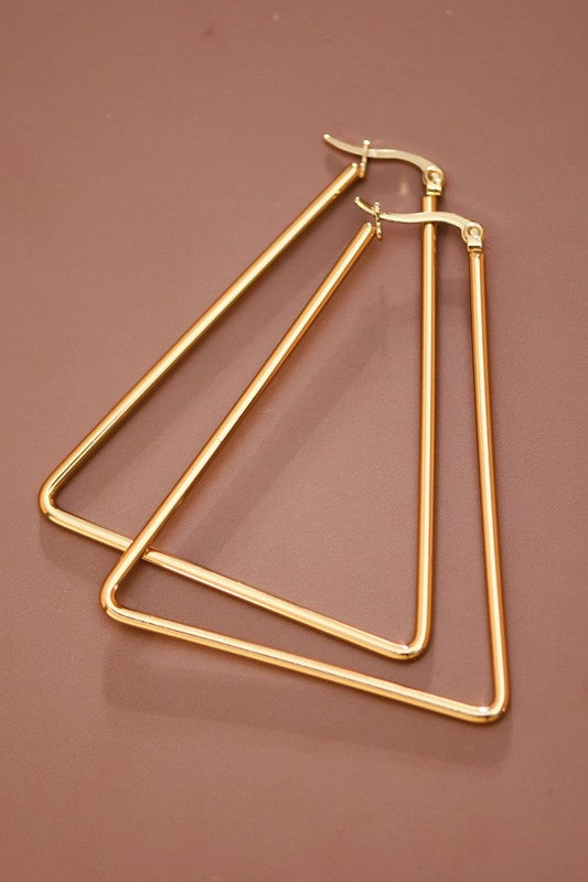 Gold Triangle Hoops