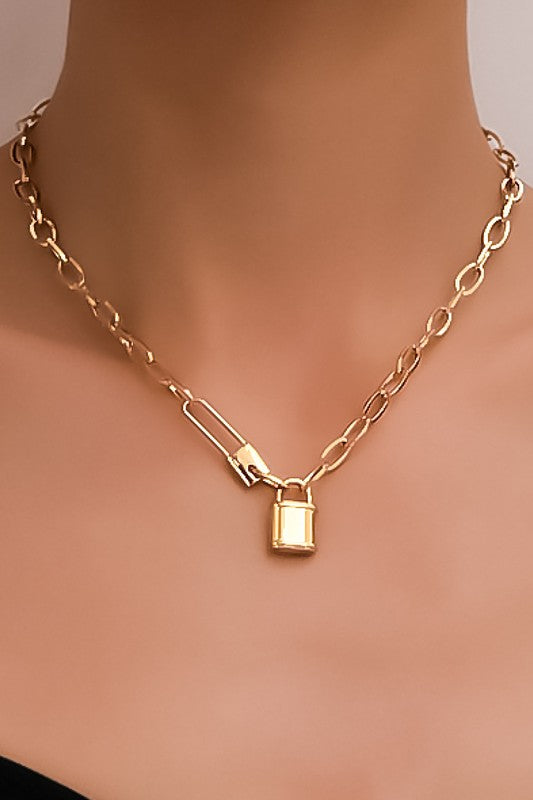 Chain Link Lock Necklace