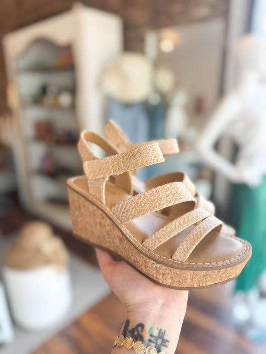 Nat Nice Raffia Sheet Wedge