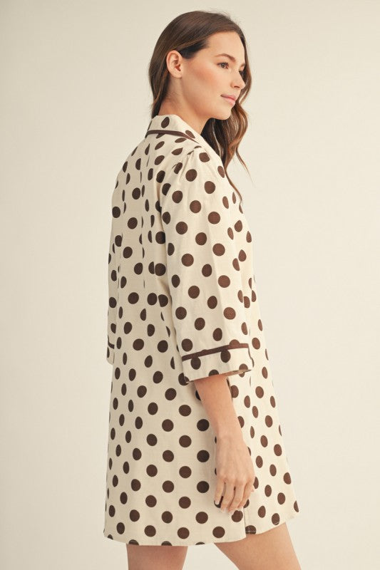 Brown Polka Dot Statement Dress