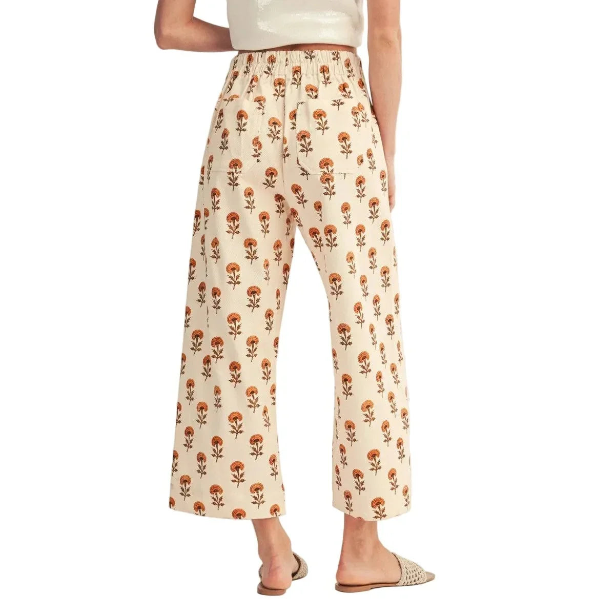 Fall Printed Cream Pants